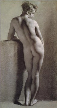 Femme debout Nu vu du dos romantique Pierre Paul Prud Peinture à l'huile